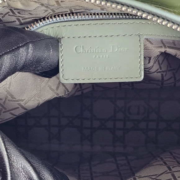 CHRISTIAN DIOR Patent Cannage  Lady Dior Mint Green - Picture 2 of 8
